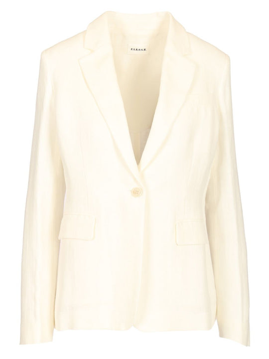 Linen Blazer Jackets White