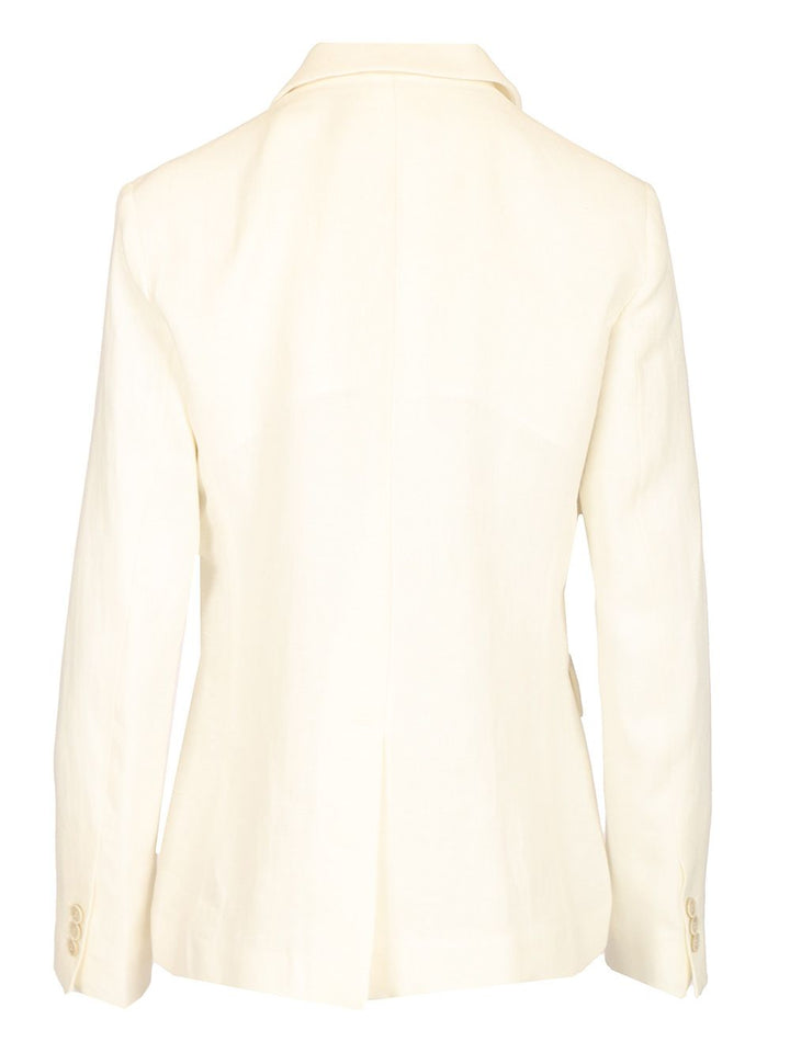 P.A.R.O.S.H. Linen Blazer Jackets - White | 011b457bfec546403ab6ff5a5dc338bb3b1530a0