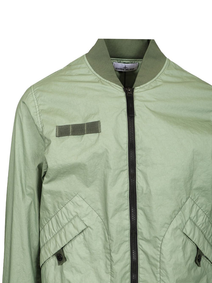 Stone Island Bomber Jacket With Zip Jackets - Green | 18e050c782ddbd70f3868991f55bb612f6a09ccc