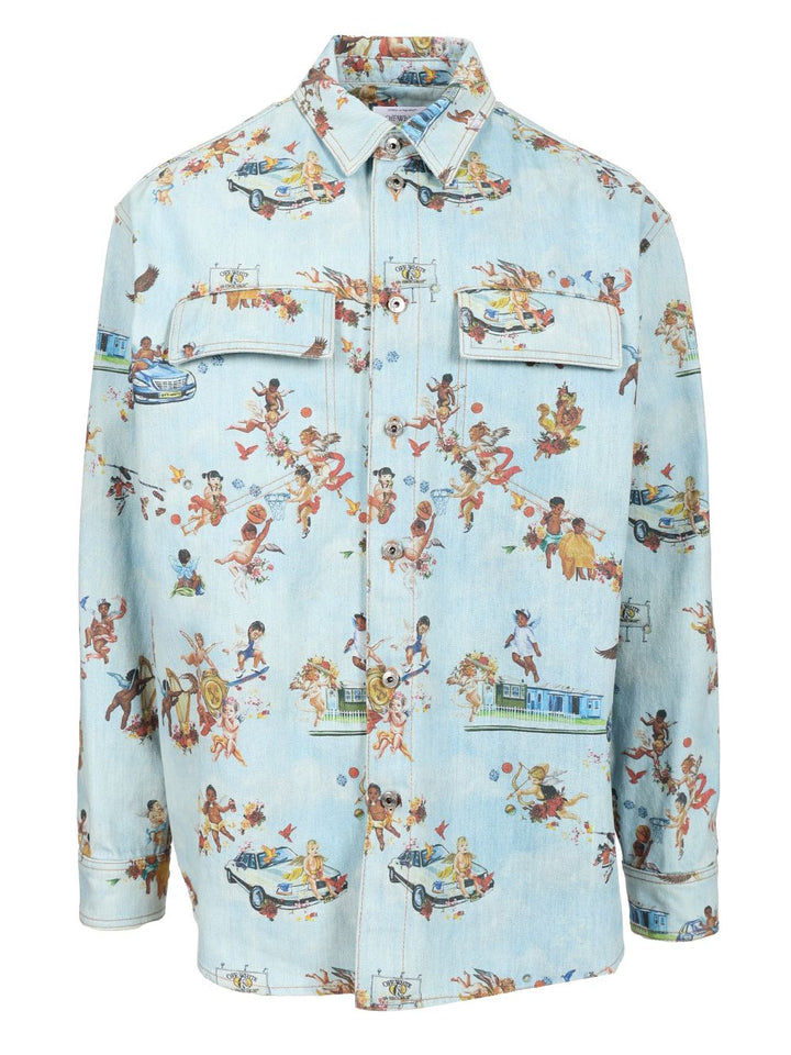 Off-White Fresco Print Den Milit Shirt Multicolor Shirts - Multicolor | 4df975dc16c2ad44ab25cd43d8c9fa0fd9fc5862