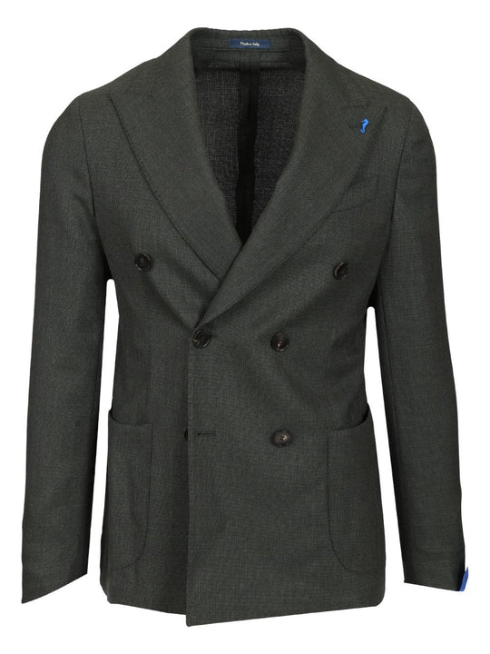 Double-Breasted Wool Blazer Jackets Green