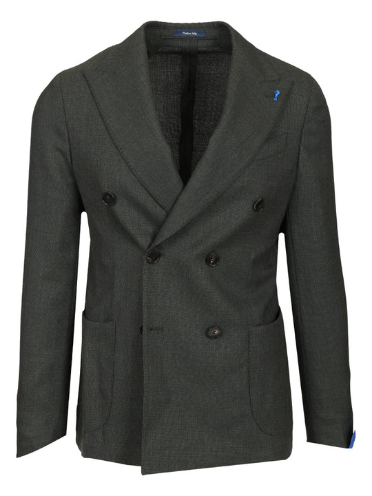 Double-Breasted Wool Blazer Jackets Green