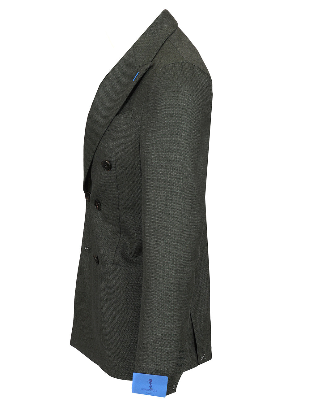 Guarinucci Double-Breasted Wool Blazer Jackets - Green | 699834175718f4921b99d799e64d251f4e3451f6