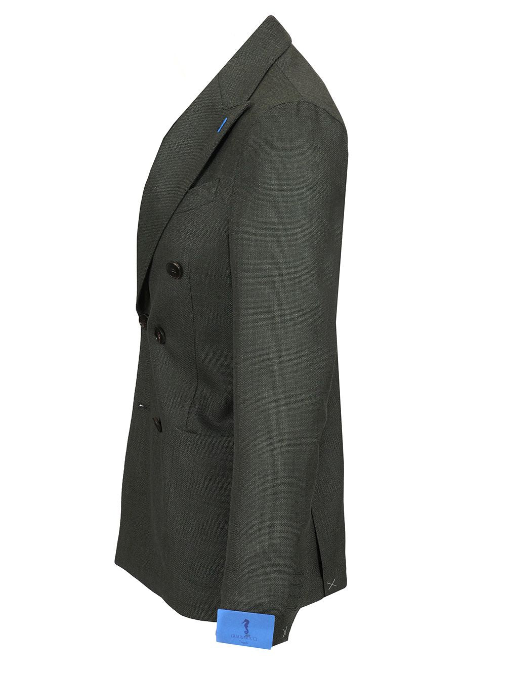 Guarinucci Double-Breasted Wool Blazer Jackets - Green | d3c9a1ad217329ecb60634ca2dbbe815ec3bef76
