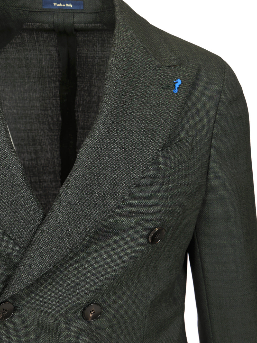 Guarinucci Double-Breasted Wool Blazer Jackets - Green | 1dd2d0128ef45a61f161f5af2d164a6c0b1963ec