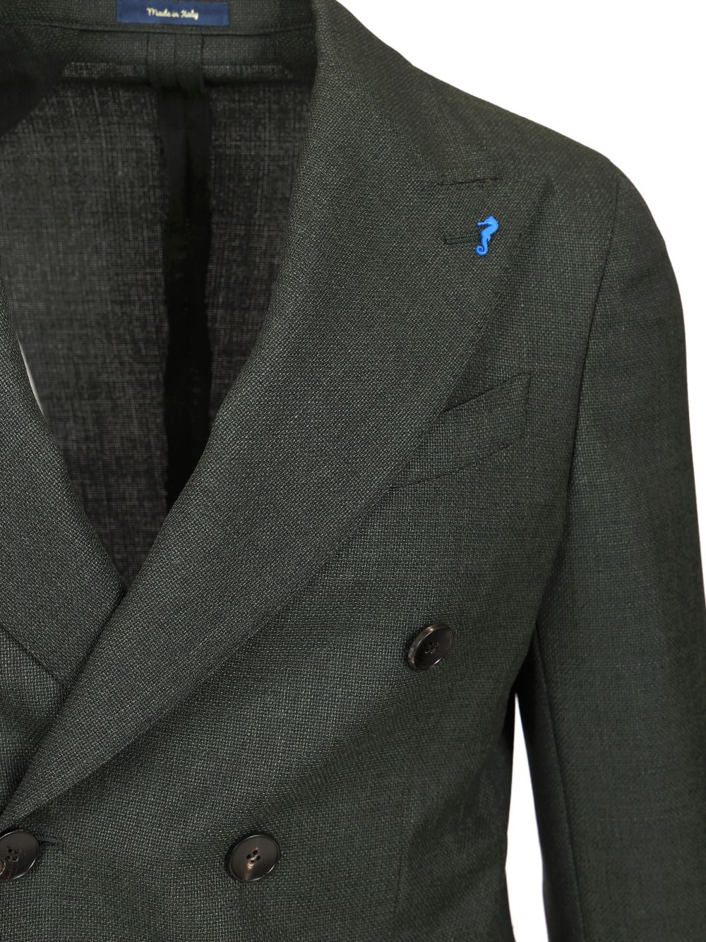 Guarinucci Double-Breasted Wool Blazer Jackets - Green | 7cd8058a65473d45040ce3ebdbc7eadefc7a9669