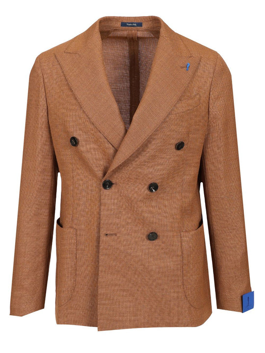Double-Breasted Wool Blazer Jackets Beige