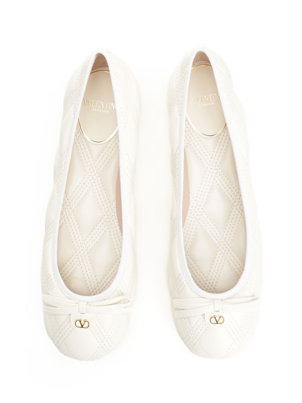 Valentino Garavani Nappa Leather Ballerinas Scarpe basse - White | 80d497b69fb18fbafd86a1a2702e1517b17fab20
