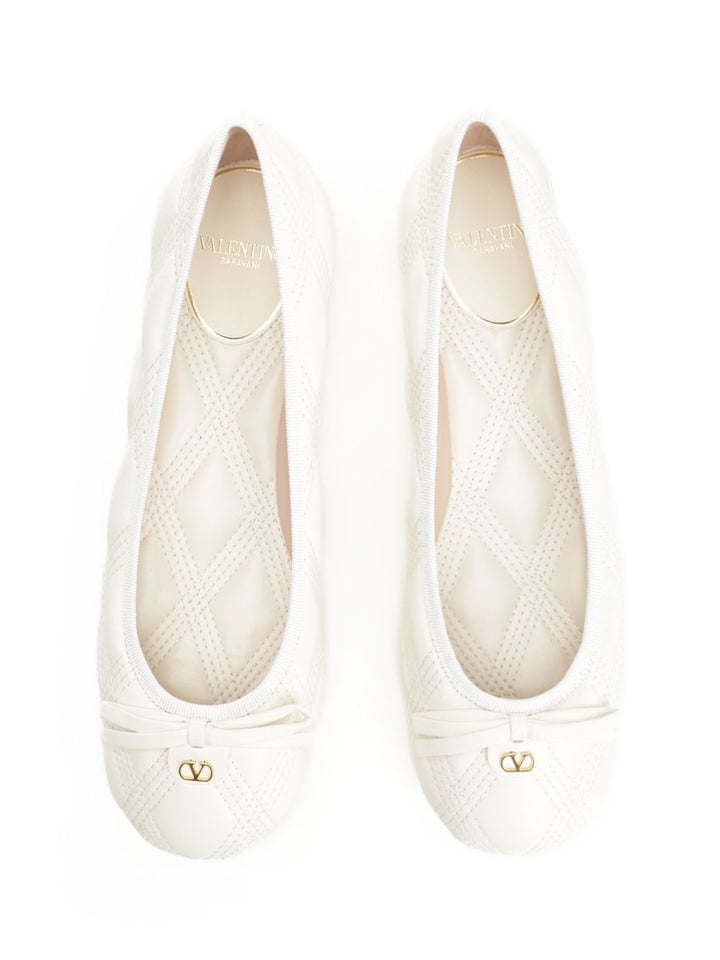Valentino Garavani Nappa Leather Ballerinas Scarpe basse - White | 80d497b69fb18fbafd86a1a2702e1517b17fab20
