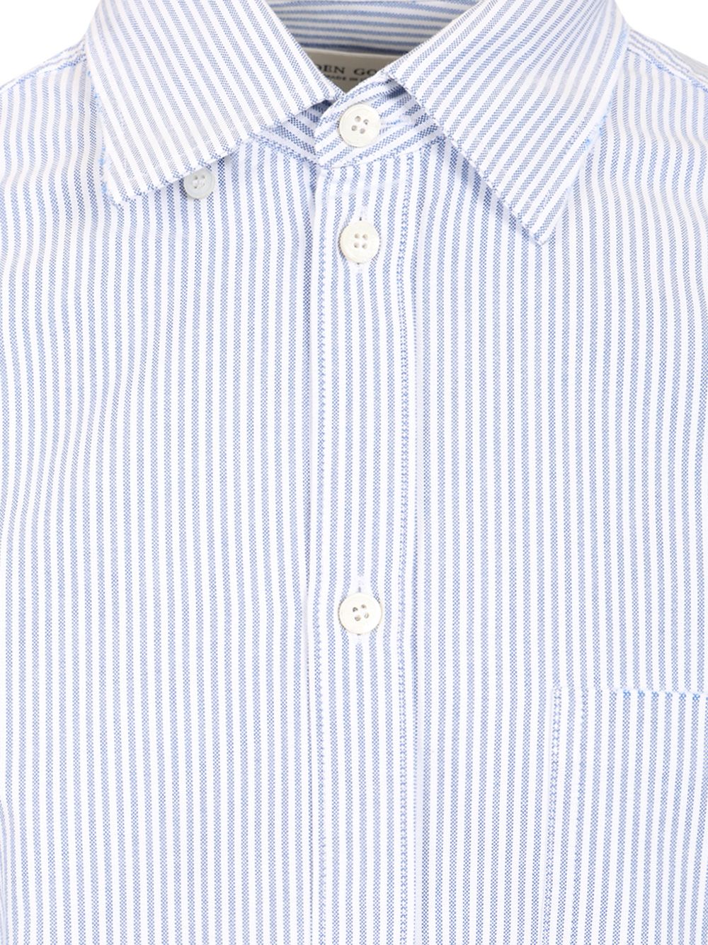 Golden Goose Deluxe Brand Striped Cotton Shirt Shirts - White | 6a5b392ab941786a520ce1735078c623df58a77f