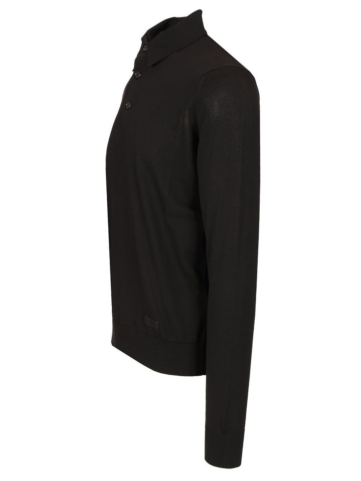 Versace Long-Sleeved Polo shirt - Black | 5988e4056d2627dc7fc53d0ea017a4475f7b3c0a