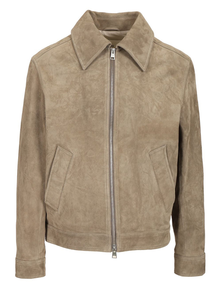 Ami Lamb Suede Jacket Jackets - Grey | 73eddc19fa6d97f5cc9827035df34e438b0a4048