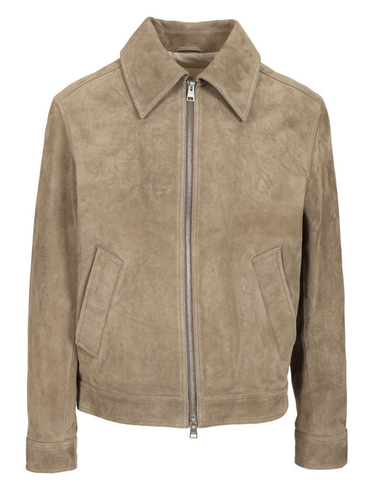Lamb Suede Jacket Jackets Grey