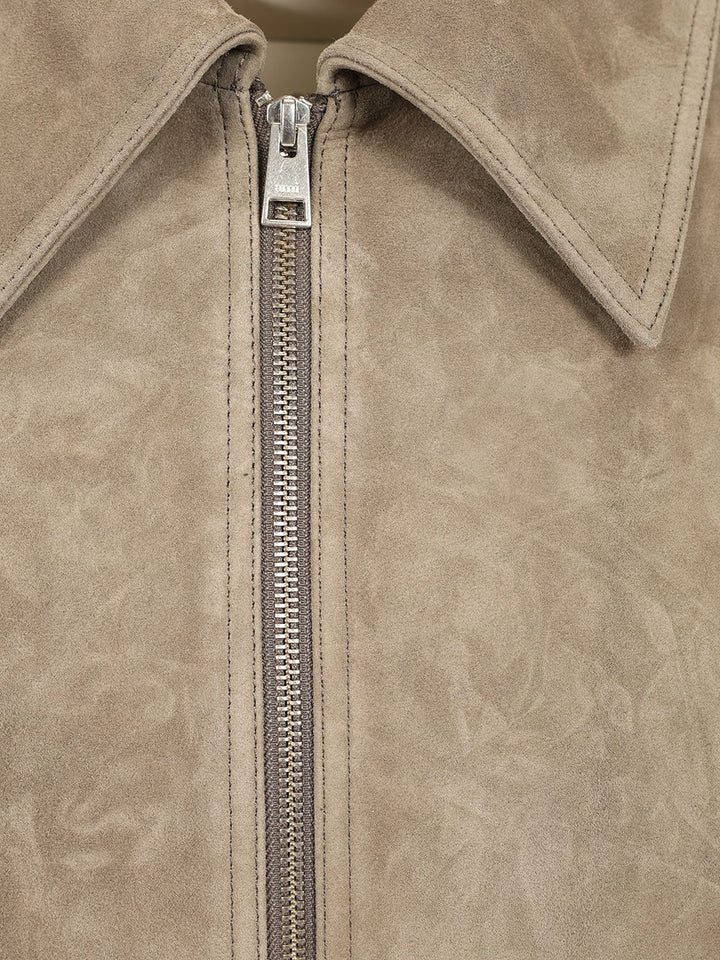 Ami Lamb Suede Jacket Jackets - Grey | d812c34262f56a90b7647d50cc44877f485534f5