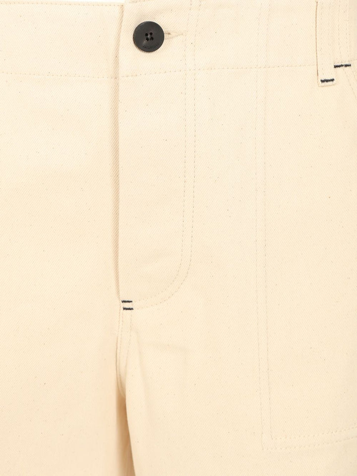 Jacquemus De-Nîmes Denim Shorts Trousers - White | 669031505d57aeff4e0a4dd3c5d9b25dfc0b08c4