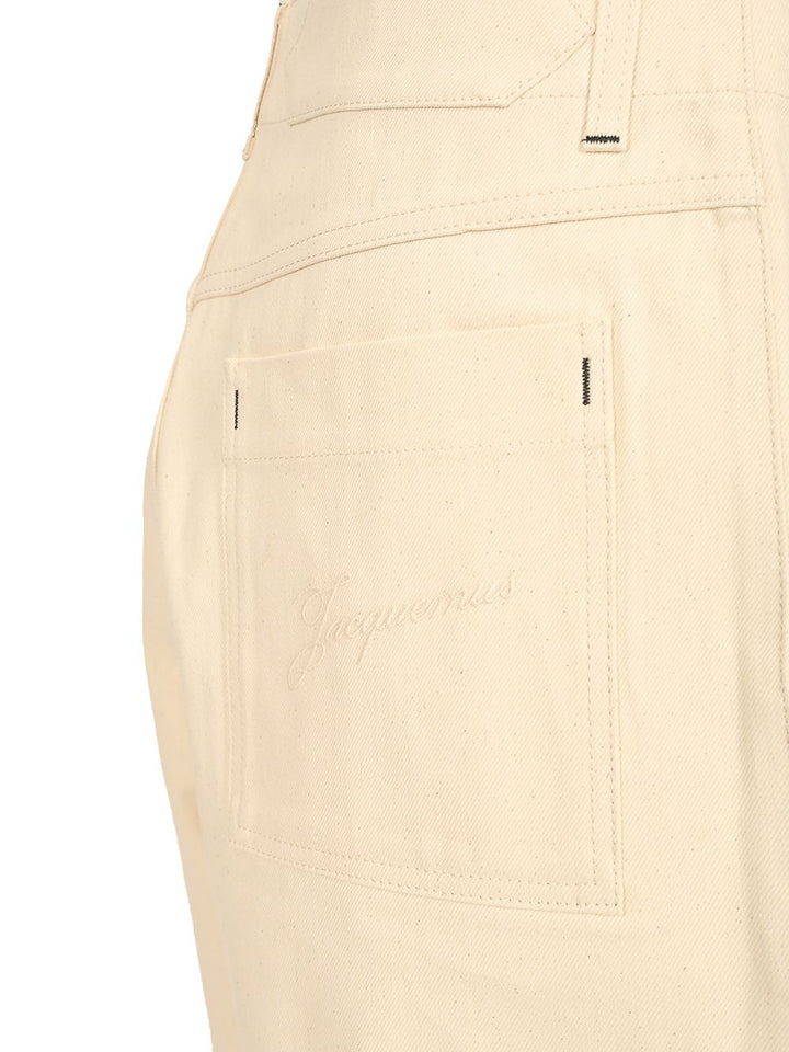 Jacquemus De-Nîmes Denim Shorts Trousers - White | 7cd398e434994cdc3005e237b92a47aa94073fb0