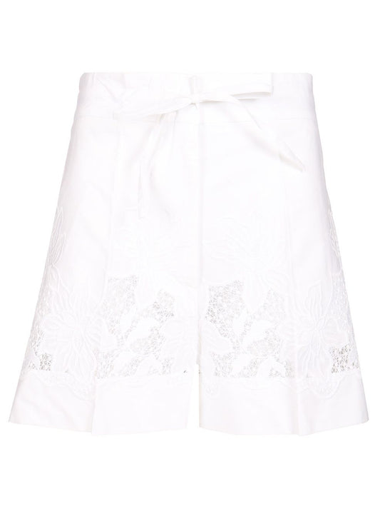 Shorts With Embroidery Trousers White