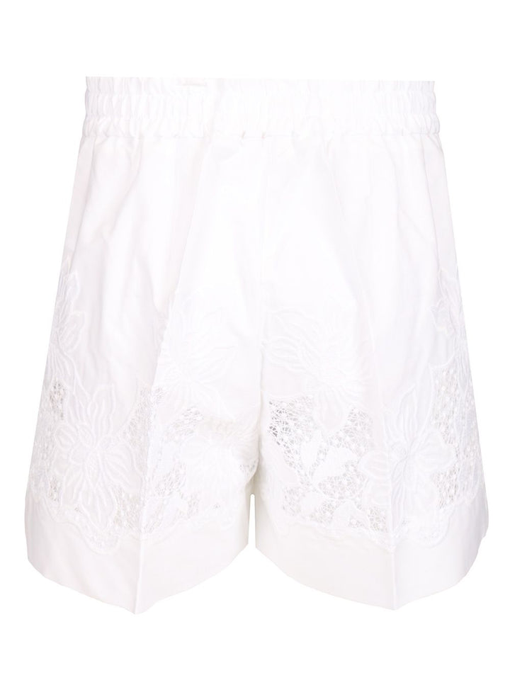 P.A.R.O.S.H. Shorts With Embroidery Trousers - White | 38bd00fd81decb6542e2a4e220ef5aa1a3f47121