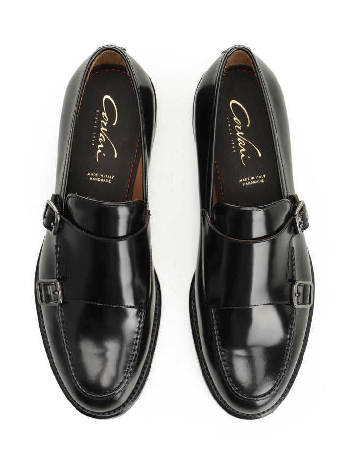 Corvari Double Buckle Moccasin Loafers - Black | 990620819f1680cf1a2a7b7777716f962e738586