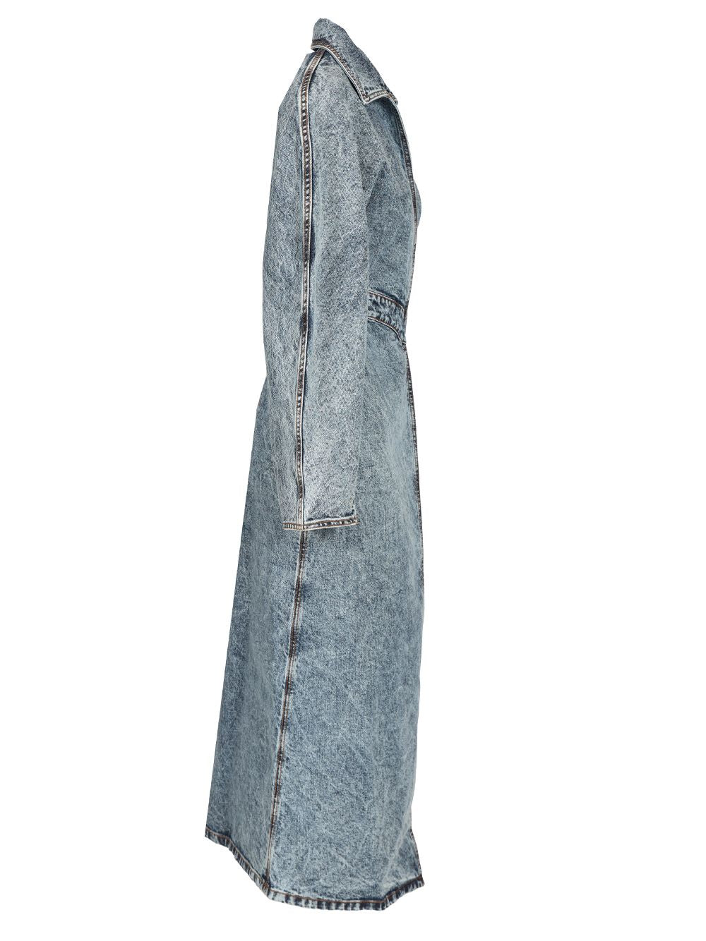AlaÏA Denim Trench Coat Coats - Blue | 2b4276cd6a418894e99552c7b00b8a1521051bba