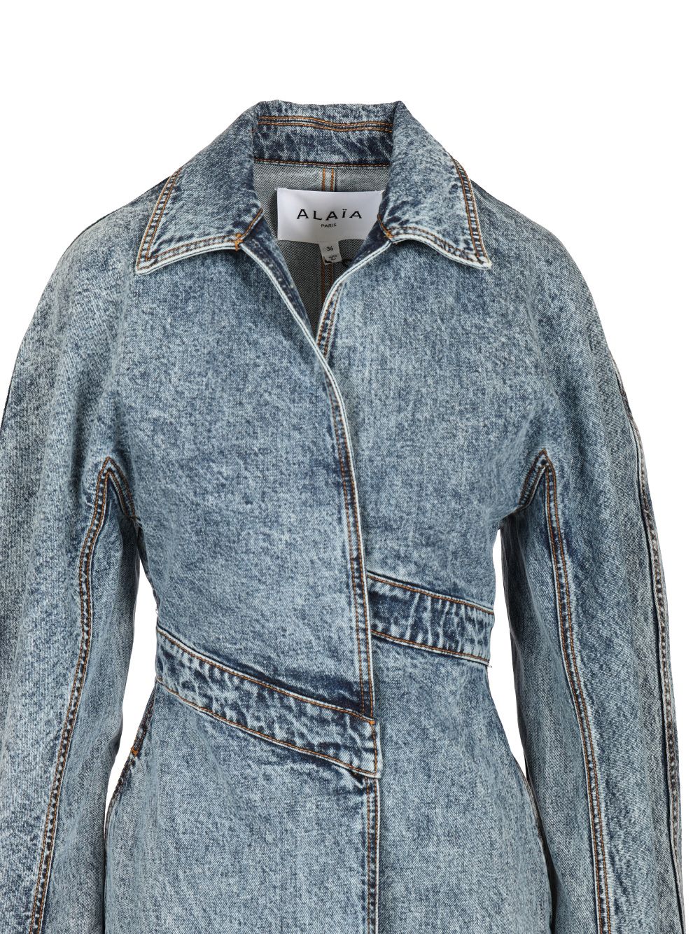 AlaÏA Denim Trench Coat Coats - Blue | 1f596fb603c9ee01ca73dcc09fcf7f32c2877d58