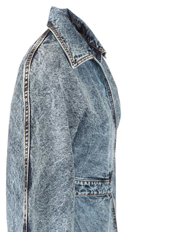 AlaÏA Denim Trench Coat Coats - Blue | 3bb3c8e7bcdeeff21d04d814bb4bd510e1b70d56