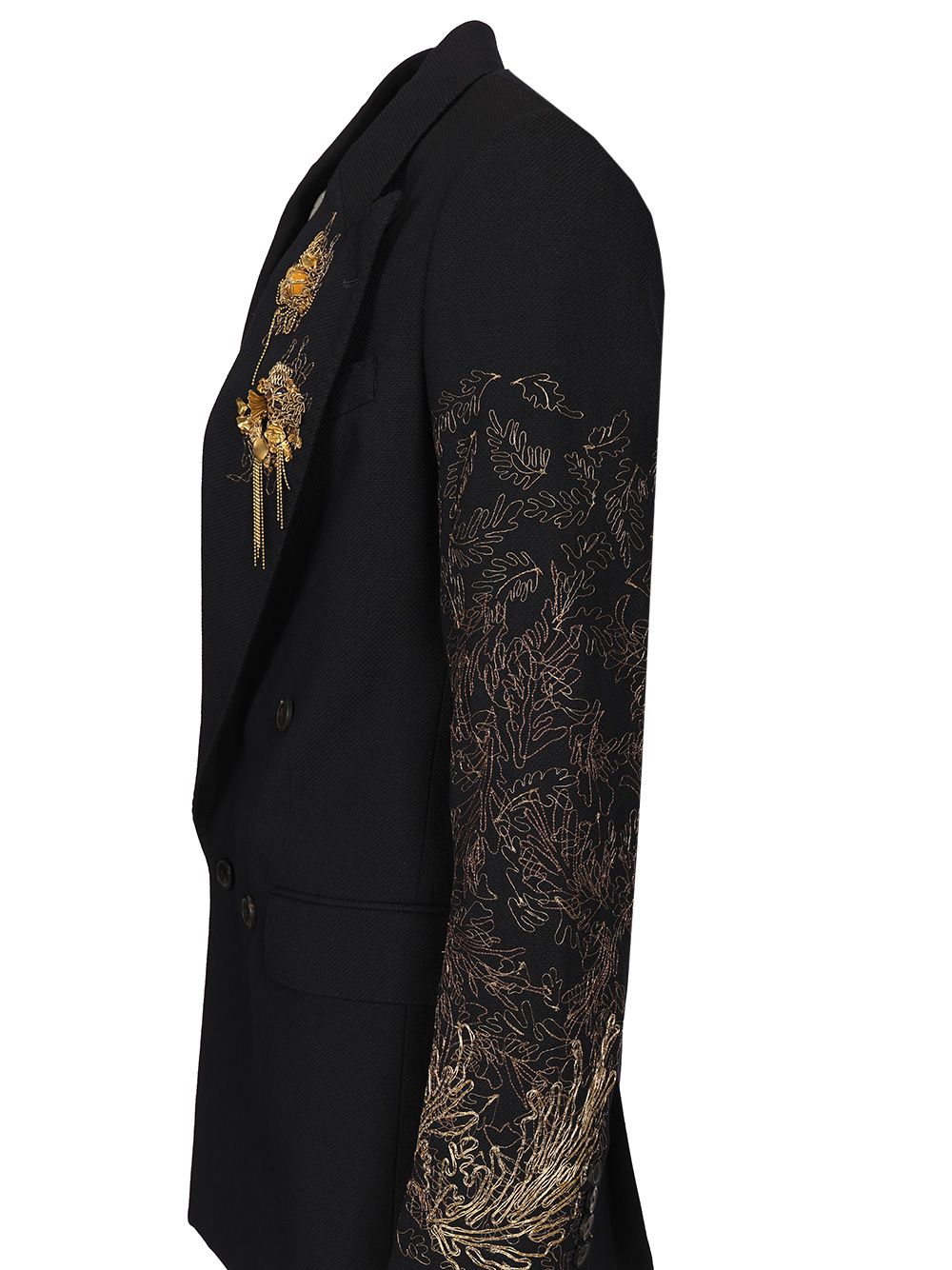 Dries Van Noten Barton Bis Embroidered Jacket In Wool Linen Jackets - Blue | 65896829e1fa99405dba19e71324753e9e2b7bb0