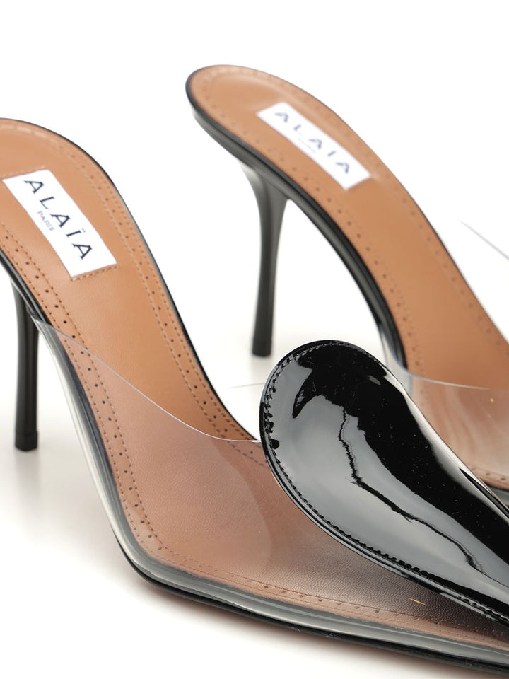 AlaÏA Mule In Patent Leather And Pvc Pumps - Black | 4a7b886f5a24c9a82710362b903a5aafd28738ab