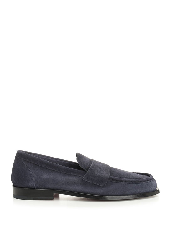 Suede Moccasin Loafers Blue