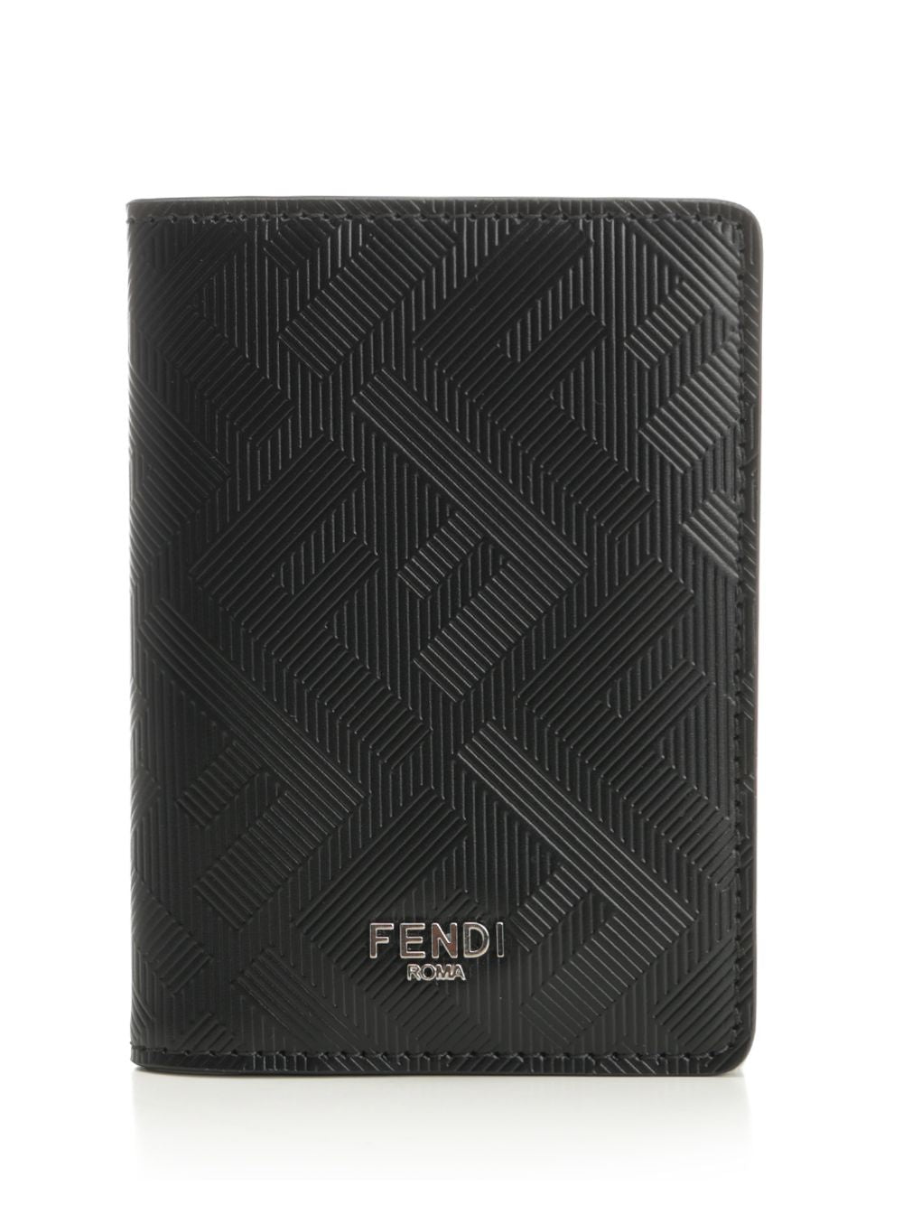 Fendi Vertical Ff All Over Card Holder Wallets - Black | e3822c28d7d929c5aa10e69bef33bbcc60677361
