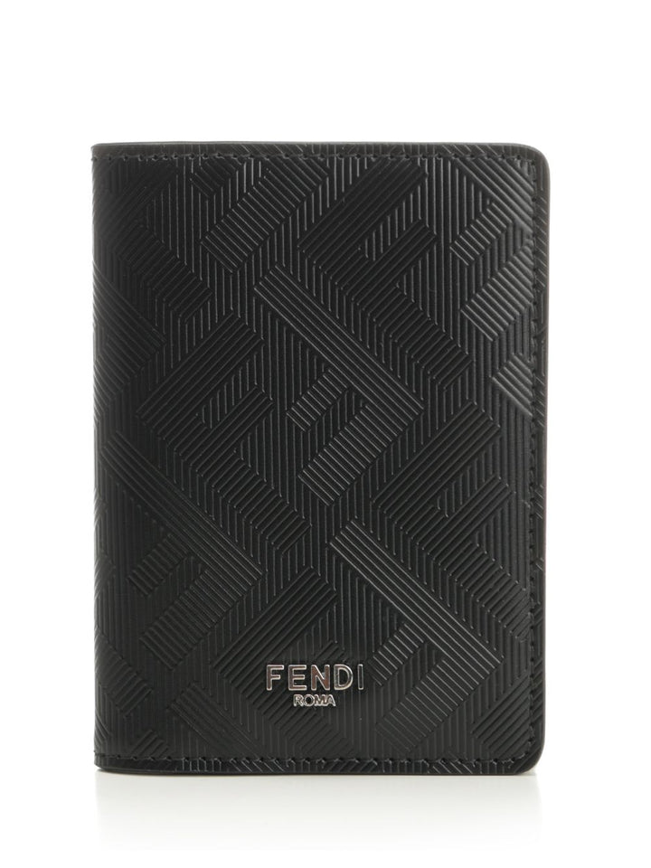 Fendi Vertical Ff All Over Card Holder Wallets - Black | e3822c28d7d929c5aa10e69bef33bbcc60677361