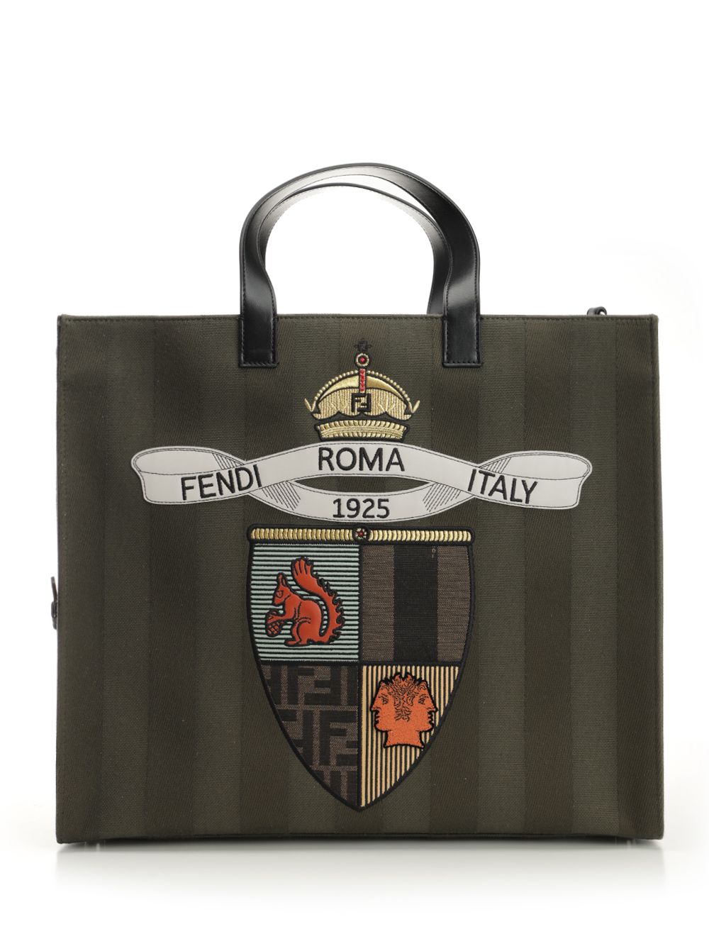 Fendi Ff Jacquard Shopper Handbags - Green | fc23af27bb0bba986fb159d79866531647f7eae8