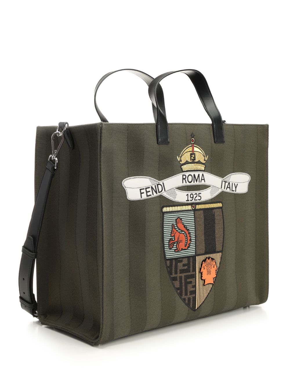 Fendi Ff Jacquard Shopper Handbags - Green | ab0b867c0d08d2f55e31d28e920f4ad118bbf53f