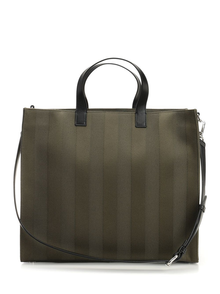 Fendi Ff Jacquard Shopper Handbags - Green | efd297ef7716c0cf0545f9463dd5f82e1c2182d7
