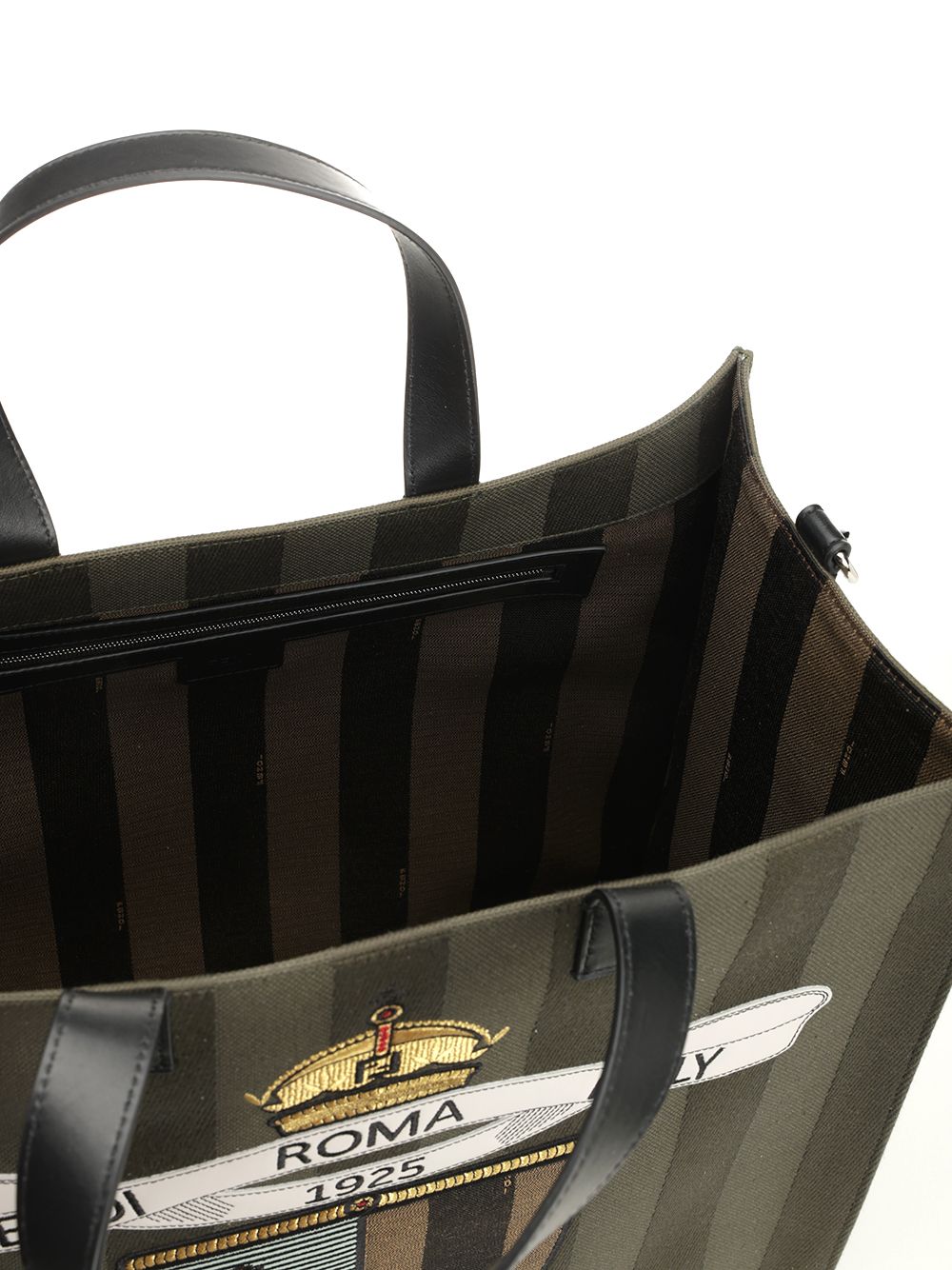 Fendi Ff Jacquard Shopper Handbags - Green | e03e88c01ede4acf96eb7ba0881d080ed8e19878