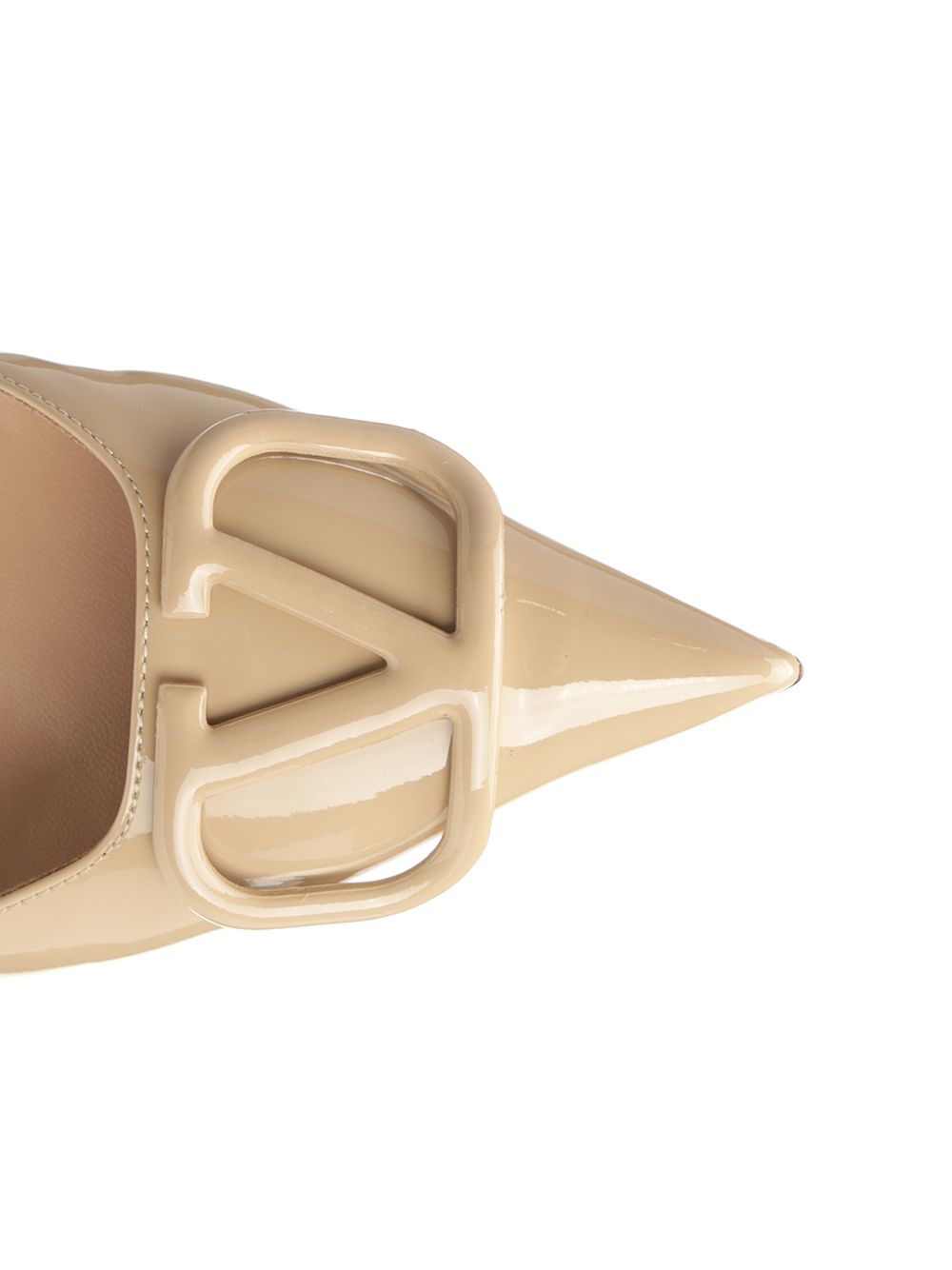 Valentino Garavani Vlogo Signature Slingback Pump In Patent Leather Sandals - Beige | a6e13080c3b1da07698f9189d214a9730d49cce7
