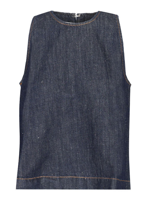 Sleeveless Top Tops Blue
