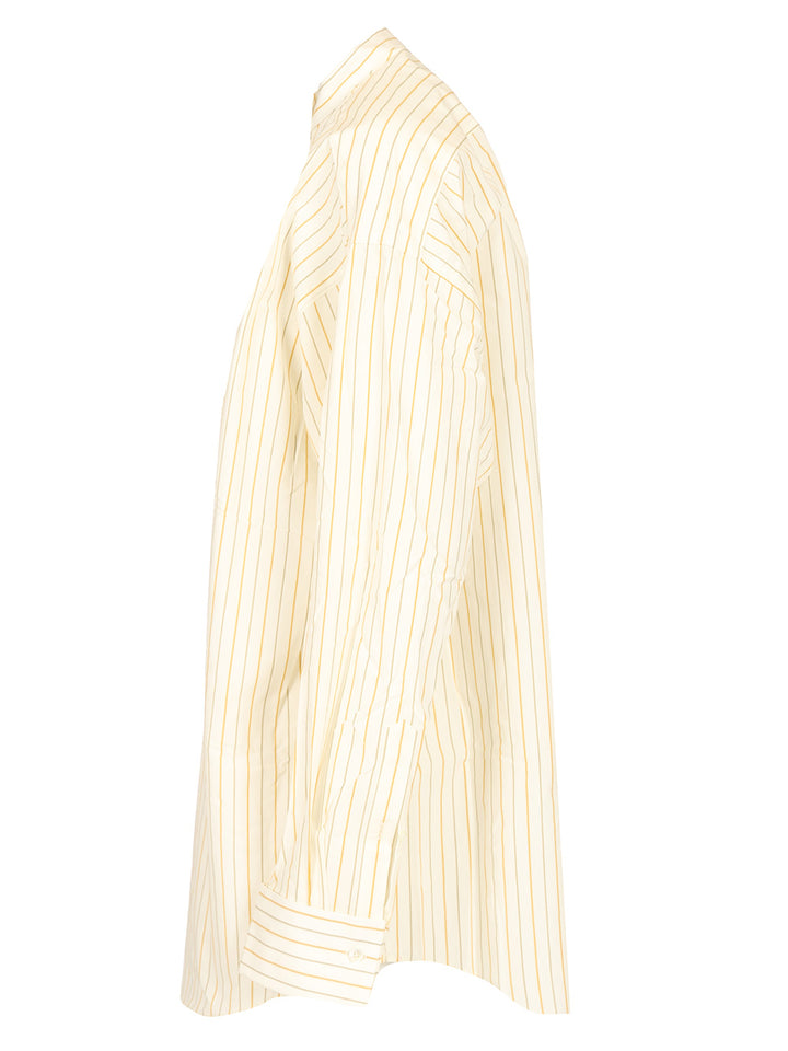 Ami Oversized Striped Shirt Shirts - White | c83e312ab9b43a8003aca9c686132988885a08ea