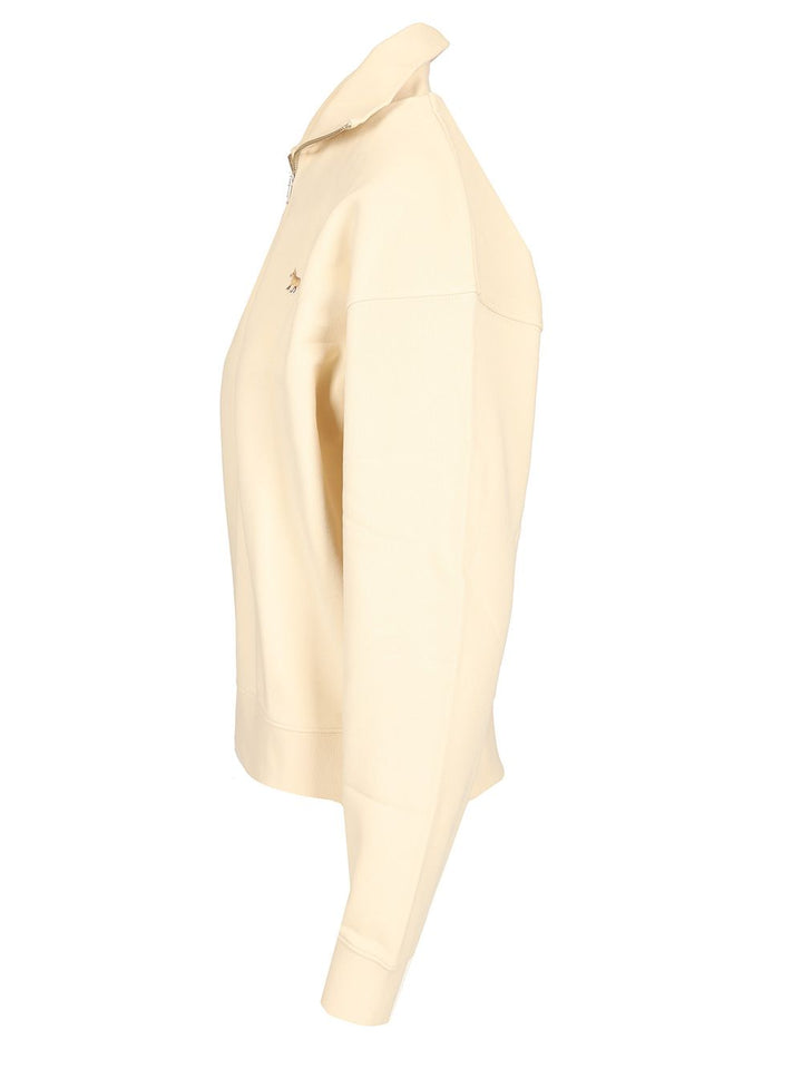 Maison KitsunÉ Half Zip Sweatshirt Sweatshirts - Beige | 413bb3d7999eb6fd7fa96837fb7e1005bbaa15f0