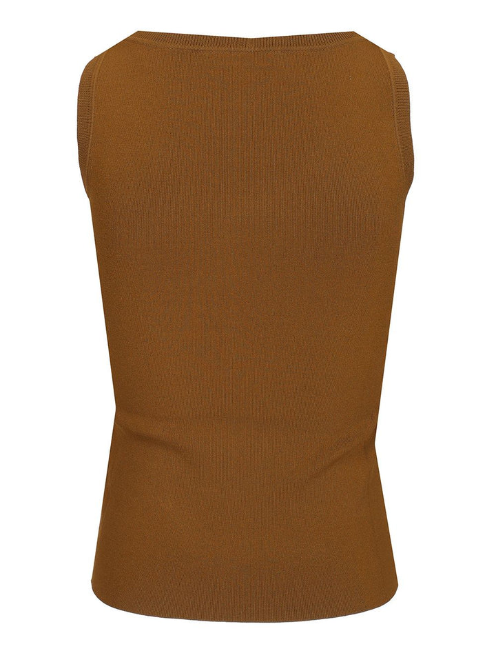 Max Mara Sleeveless Top With Logo Tops - Green | d3a0f40efe0f5d5f68c48b957c900f0769983d85