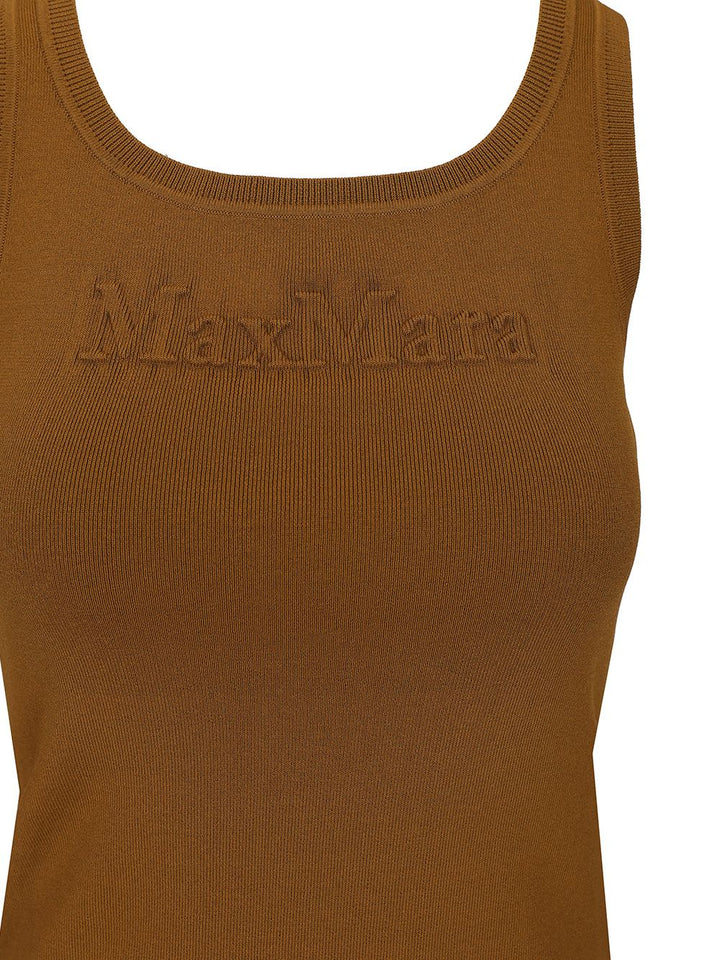 Max Mara Sleeveless Top With Logo Tops - Green | ac7c4bff8c27026c1a4125a0fc1a61fb6092d5c6
