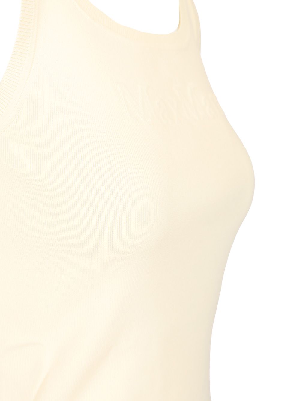 Max Mara Sleeveless Top With Logo Tops - White | 761cca62b97e7cbbfba44fe62985df32aa67b05e