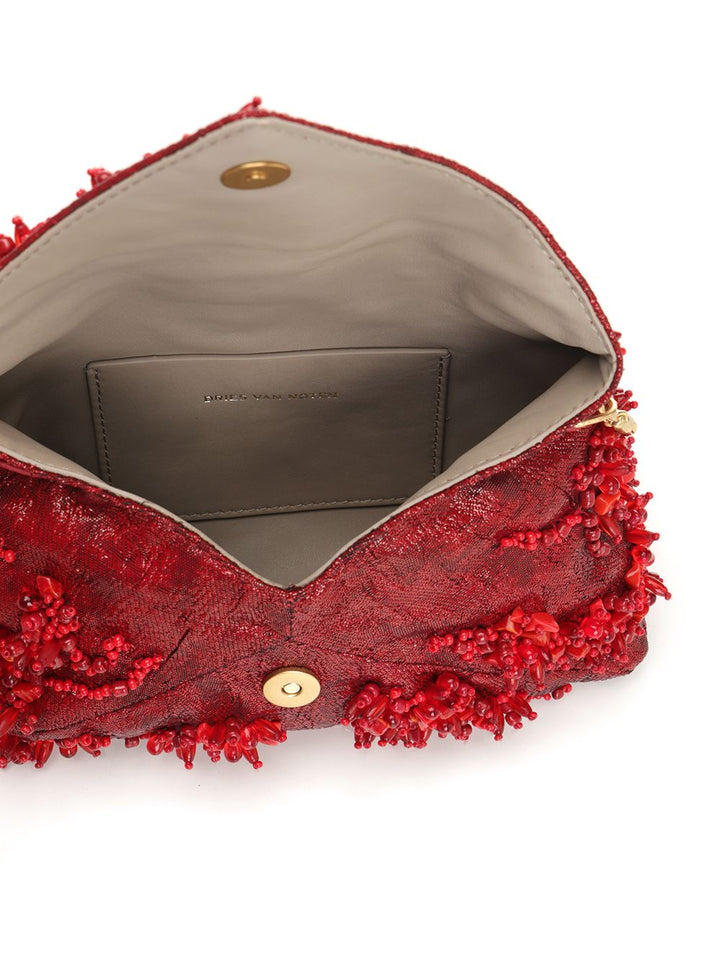 Dries Van Noten Embrodered Hand Bag Red Handbags - Red | a7f82129f50576df073e09043fd7f66f6e9435df