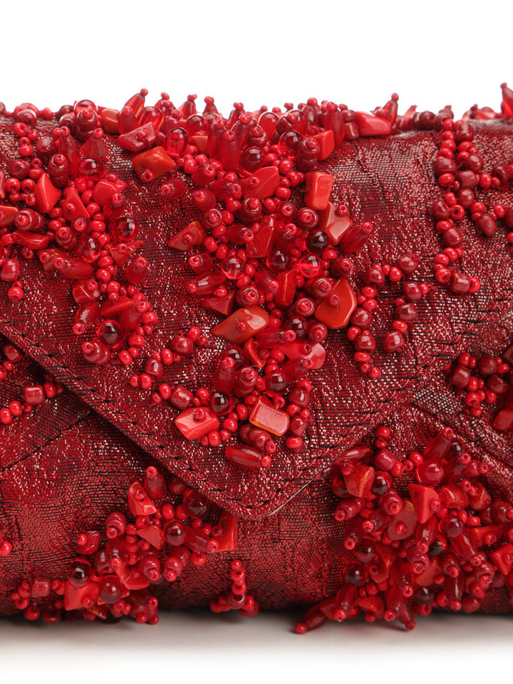 Dries Van Noten Embrodered Hand Bag Red Handbags - Red | a829b48cec4e246307956c638fd6e42403eb1f40