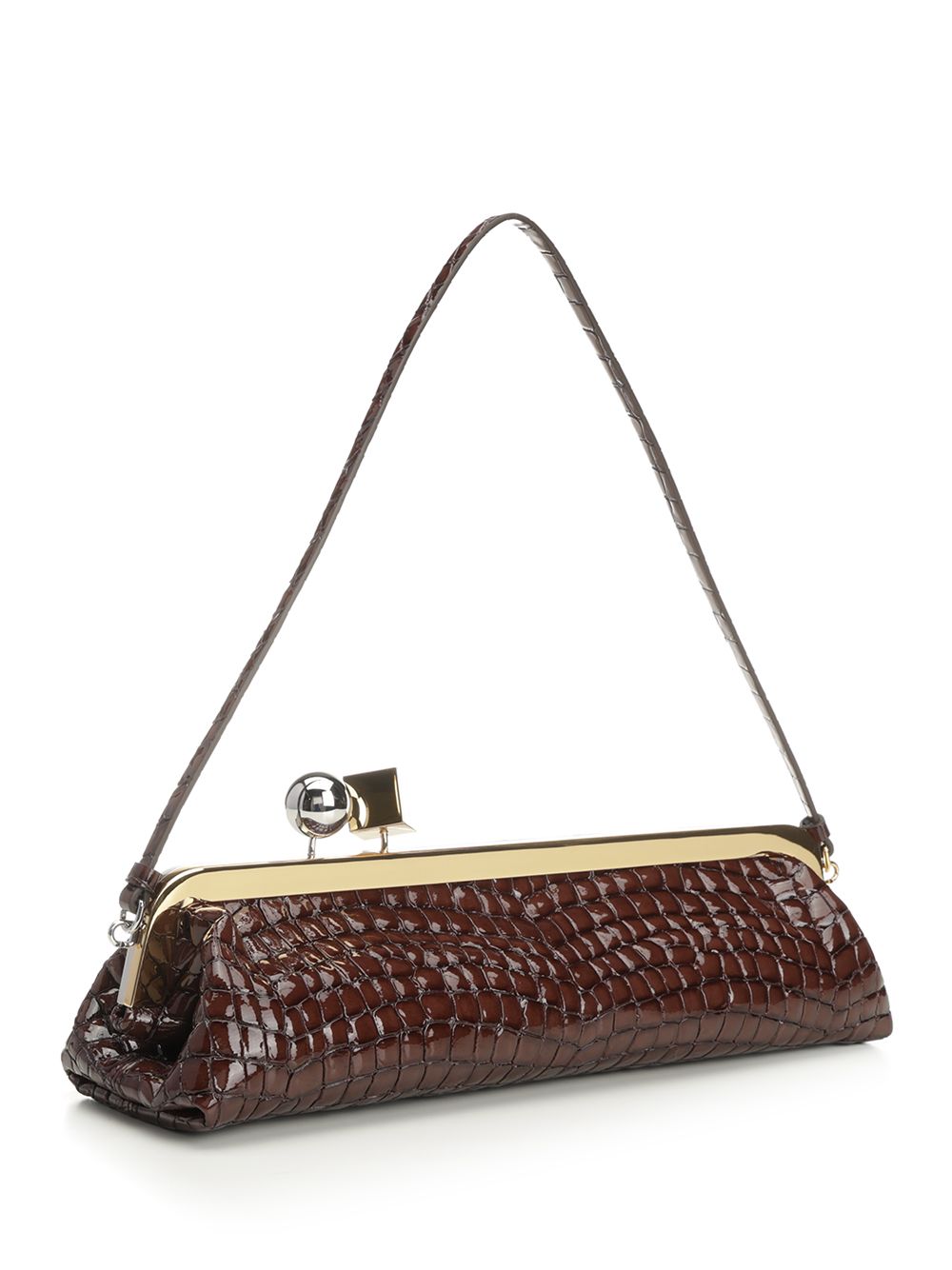 Jacquemus La Pochette Salon Croco Effect Shoulder Bags - Brown | 469c463989abefd018805eb5e3d70760e47a0515