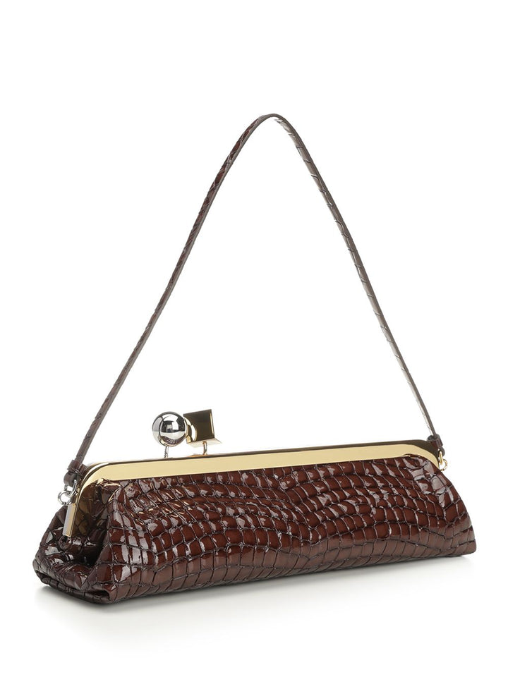 Jacquemus La Pochette Salon Croco Effect Shoulder Bags - Brown | 469c463989abefd018805eb5e3d70760e47a0515
