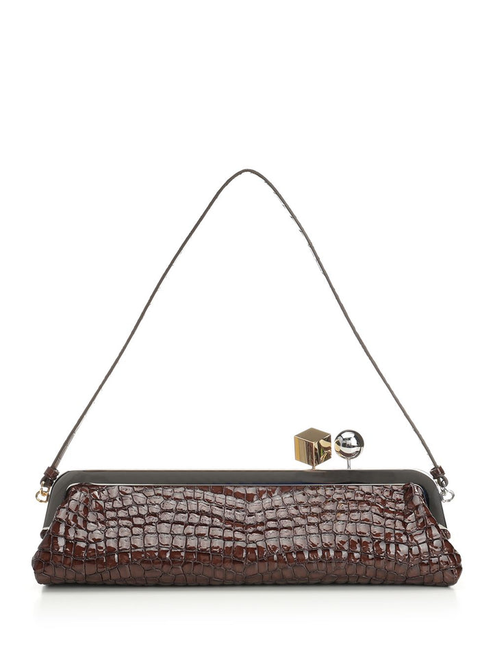 Jacquemus La Pochette Salon Croco Effect Shoulder Bags - Brown | 249abfd36cb174a8de17c930c5ebc13cfede978e