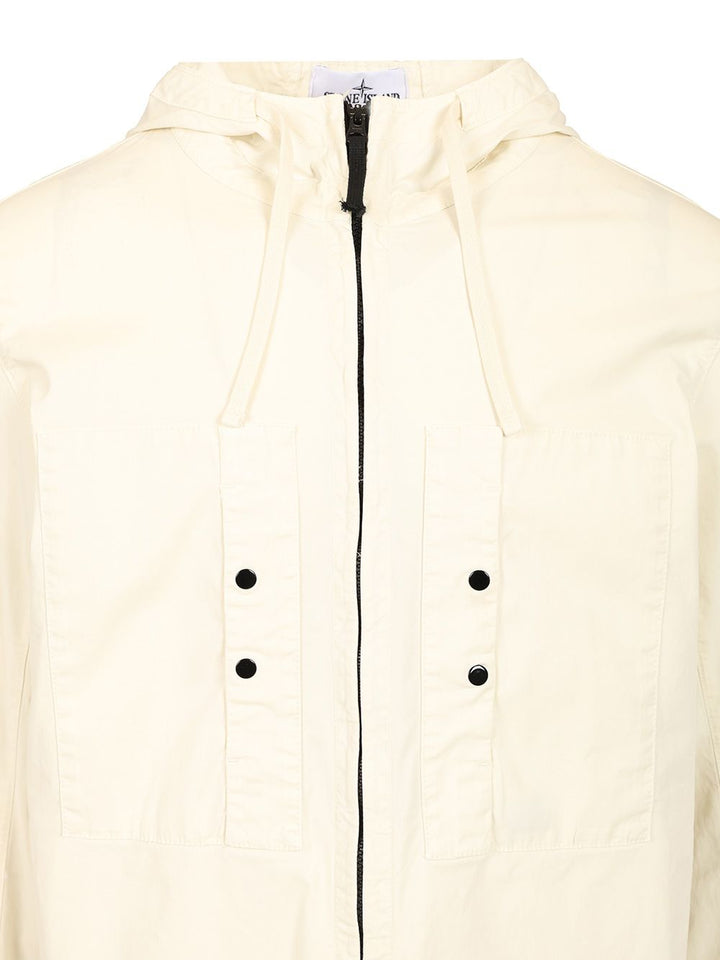 Stone Island Short Parka Jackets - White | 032b4e7b82e4b4eed23e9a33a90ca8f426c92fae