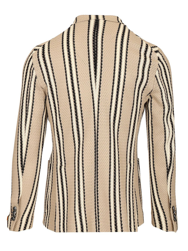 Tagliatore Double-Breasted Jacket In Linen And Cotton Jersey Jackets - Beige | a0e1751065c27b5749916847d4baa03d33a01074