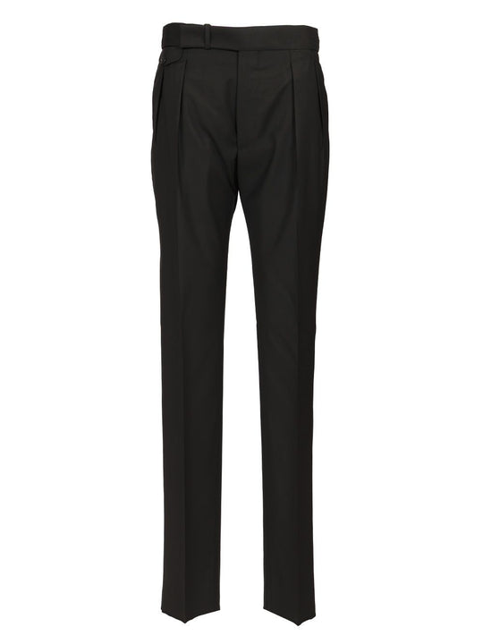 Pantalone Tagliatore Pinces Taschino Tela Trousers Black